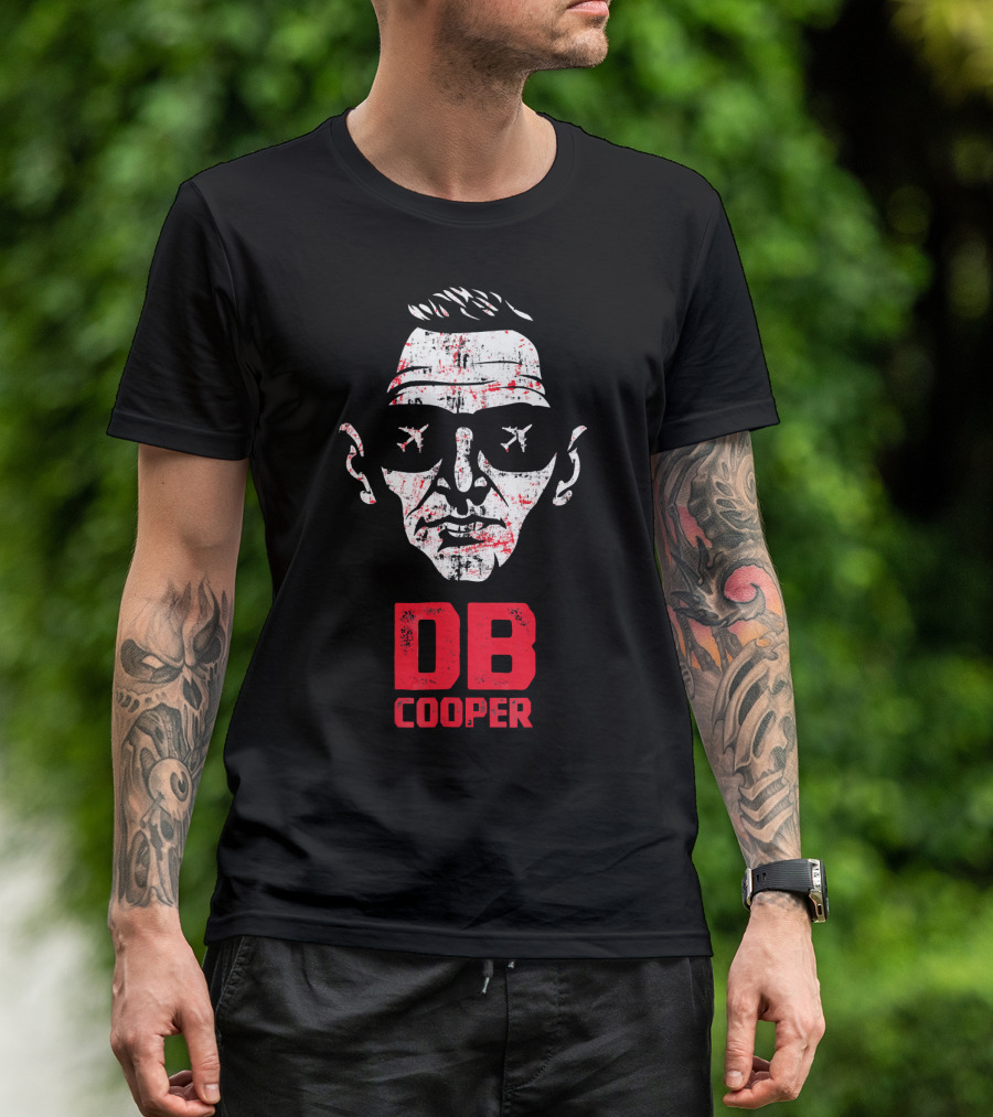 DB Cooper The Man The Myth The Legend With Airplane Sunglasses T-Shirt