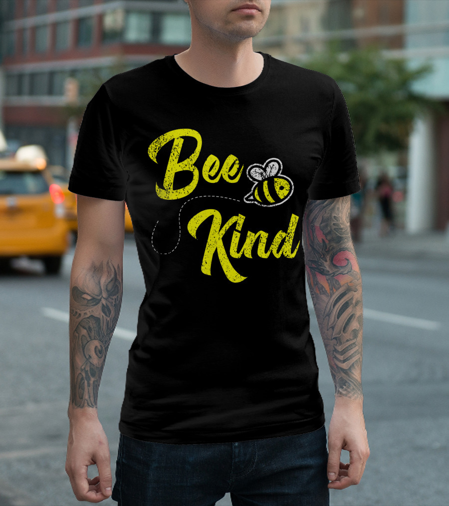 Bee Kind Yellow Text with Bee T-Shirt