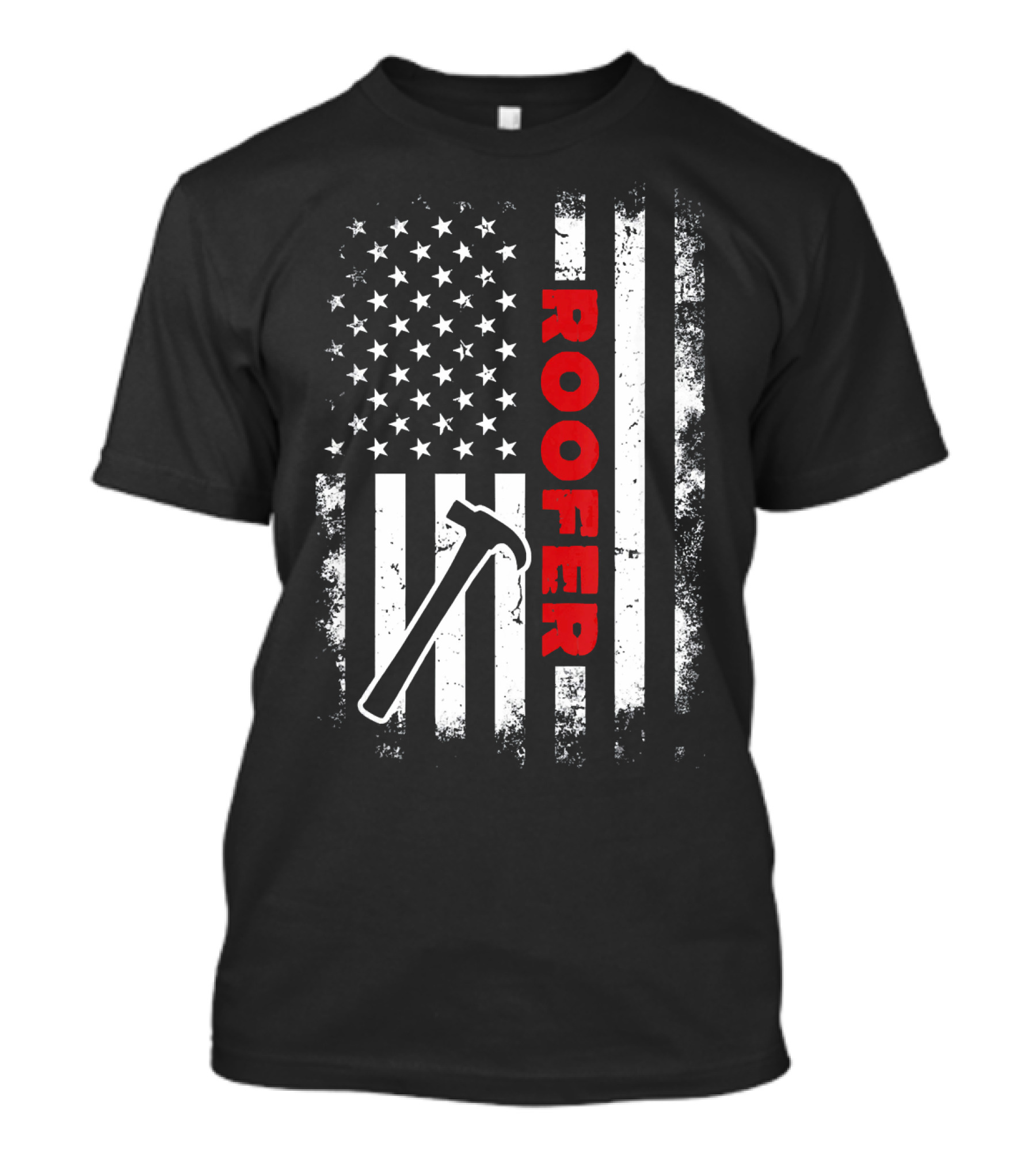 American Flag Roofer Hammer Tool Patriot T-Shirt