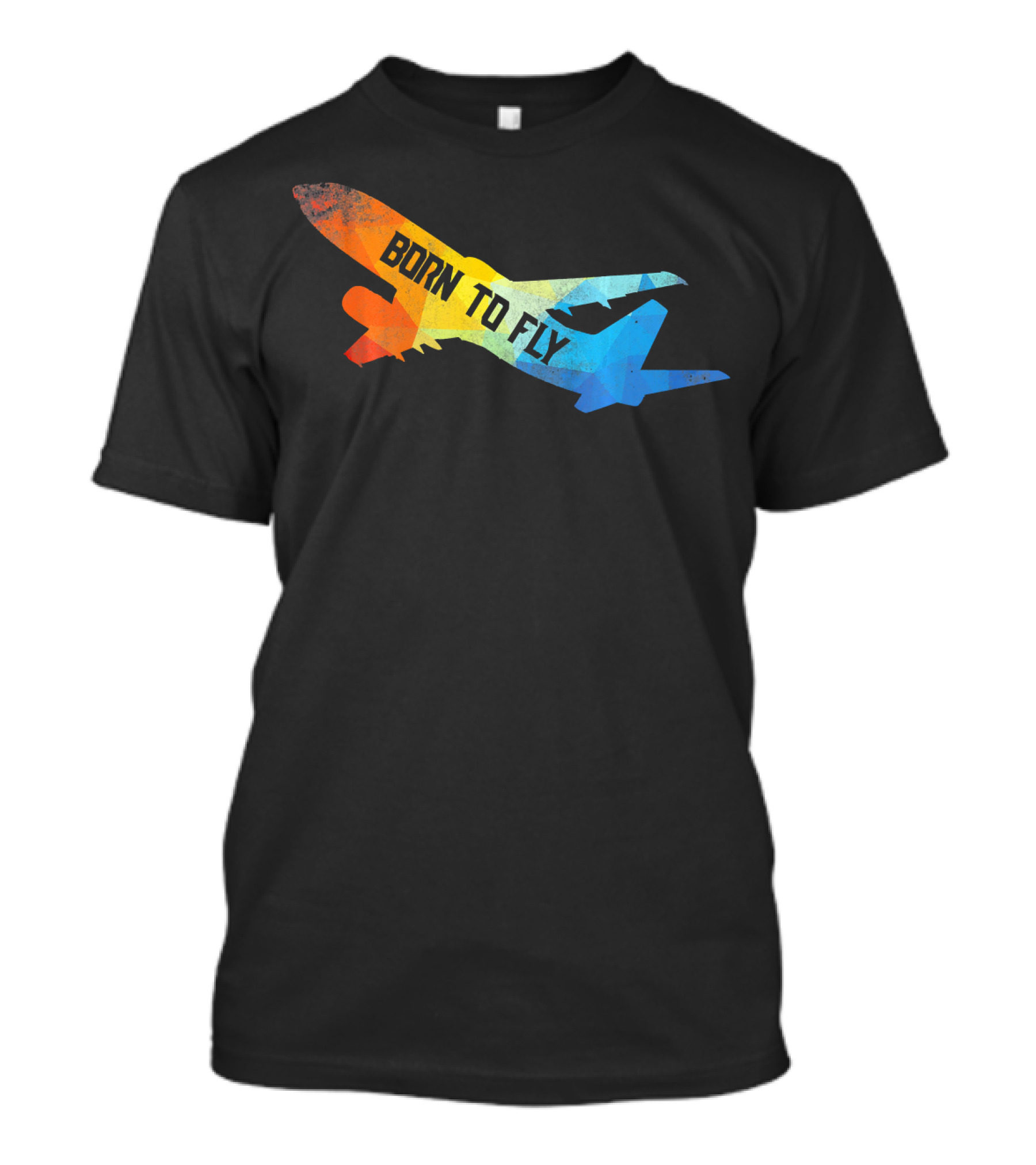 Born To Fly Airplane Pilot Multicolor T-Shirt