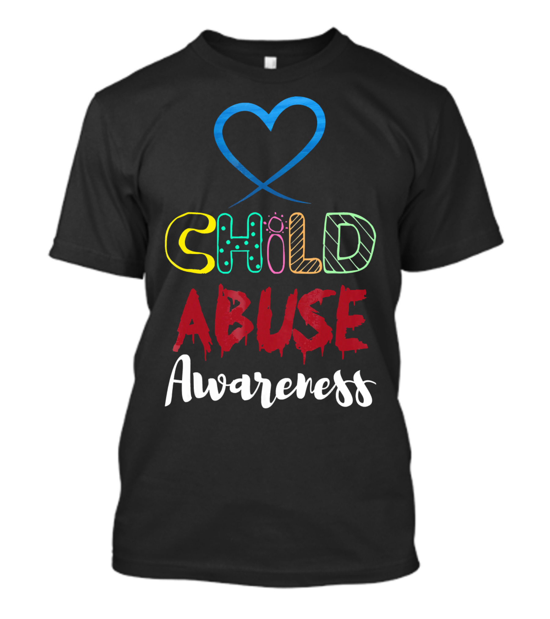 Heart Symbol Child Abuse Awareness Teacher T-Shirt