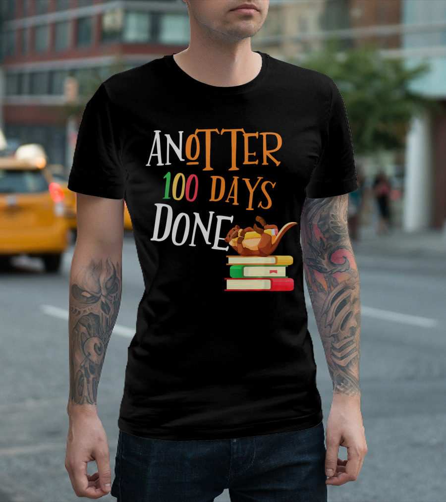 ANOTTER 100 Days Done of School Teacher Books Stack T-Shirt