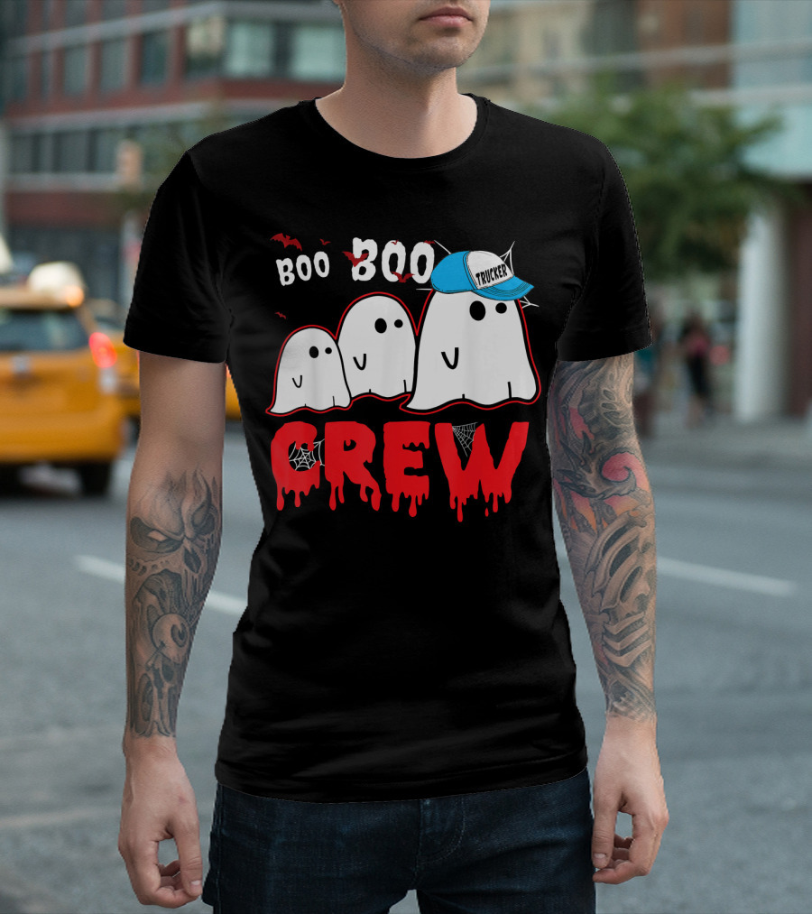 Boo Boo Ghost Crew Trucker Halloween T-Shirt