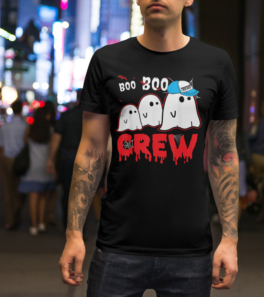 Boo Boo Ghost Crew Trucker Halloween T-Shirt