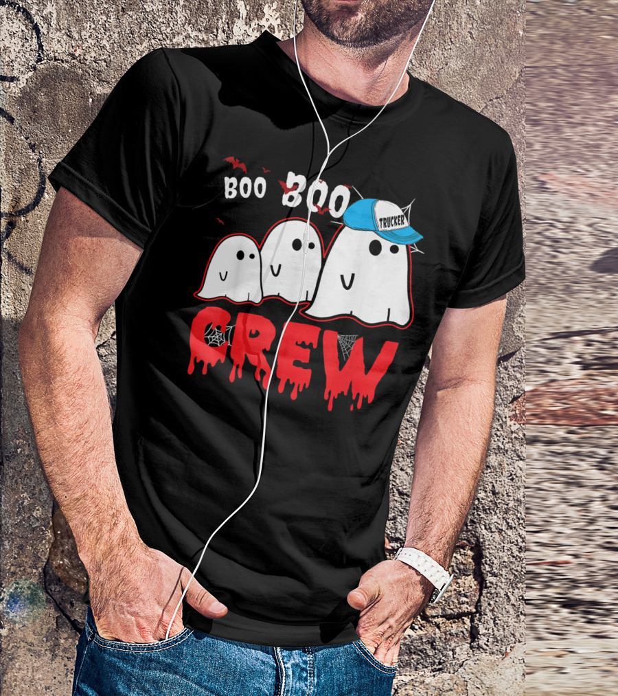 Boo Boo Ghost Crew Trucker Halloween T-Shirt