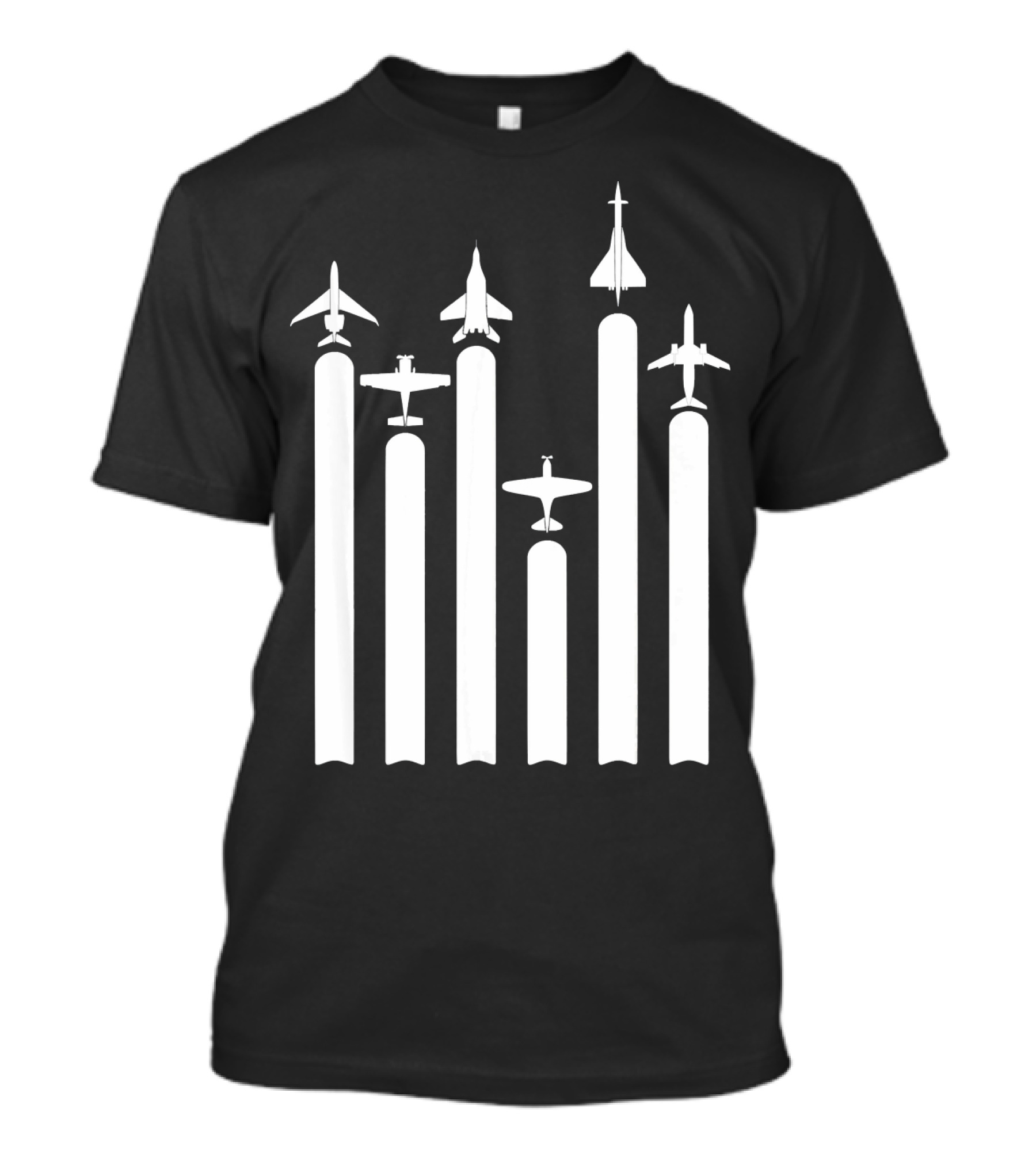Airplane Pilot Aviation Funny Aircraft Jet Silhouette Collection T-Shirt