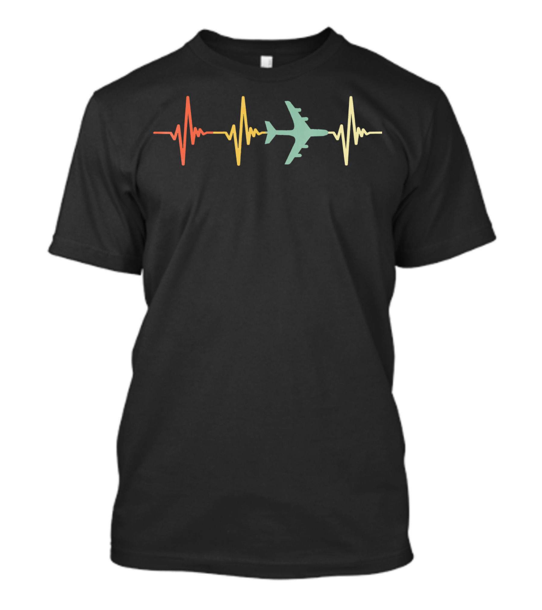 Heartbeat Of An Airline Pilot With Airplane T-Shirt