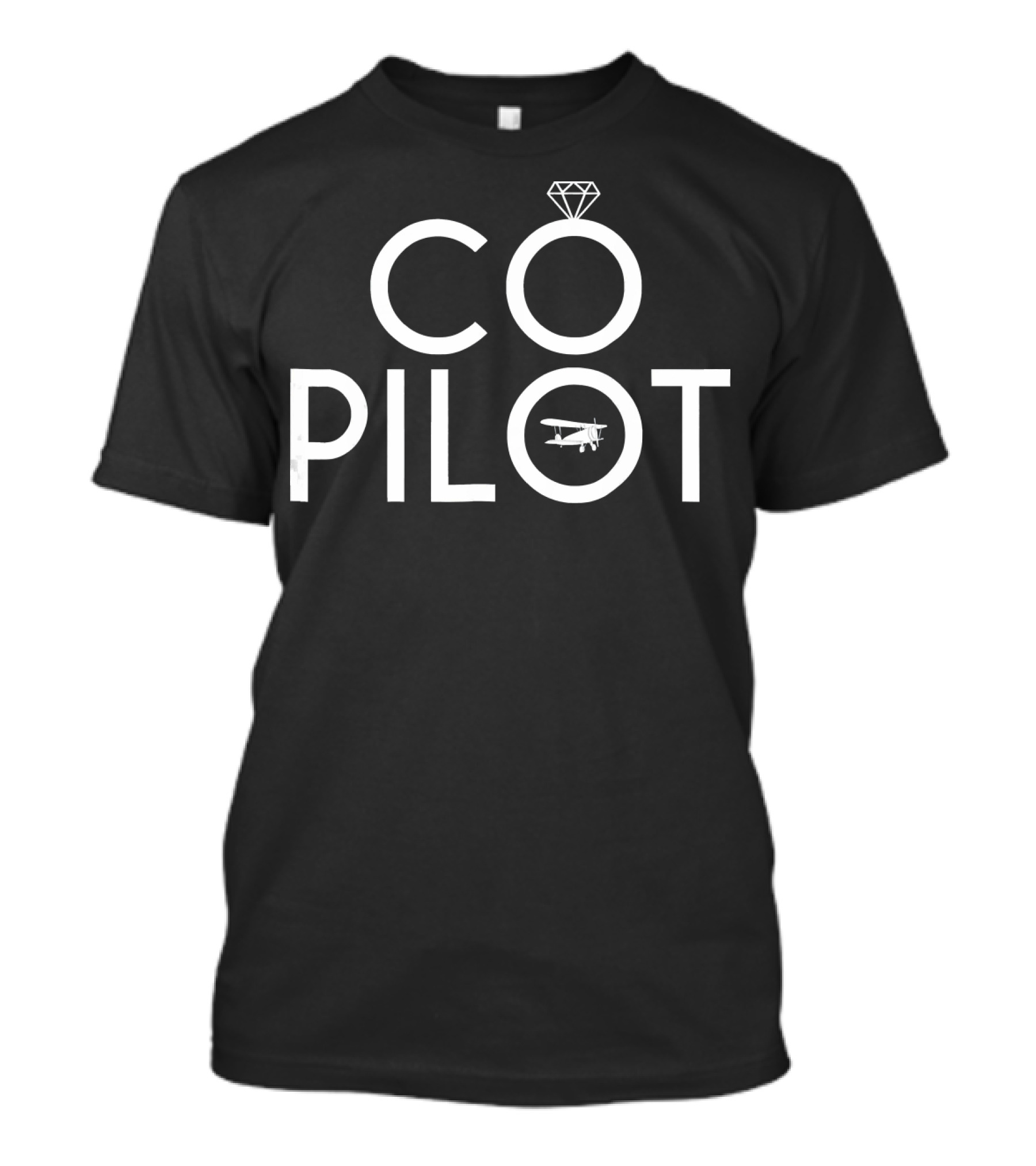 Co Pilot Engaged To Airplane Pilot Diamond Ring Airplane Motif T-Shirt