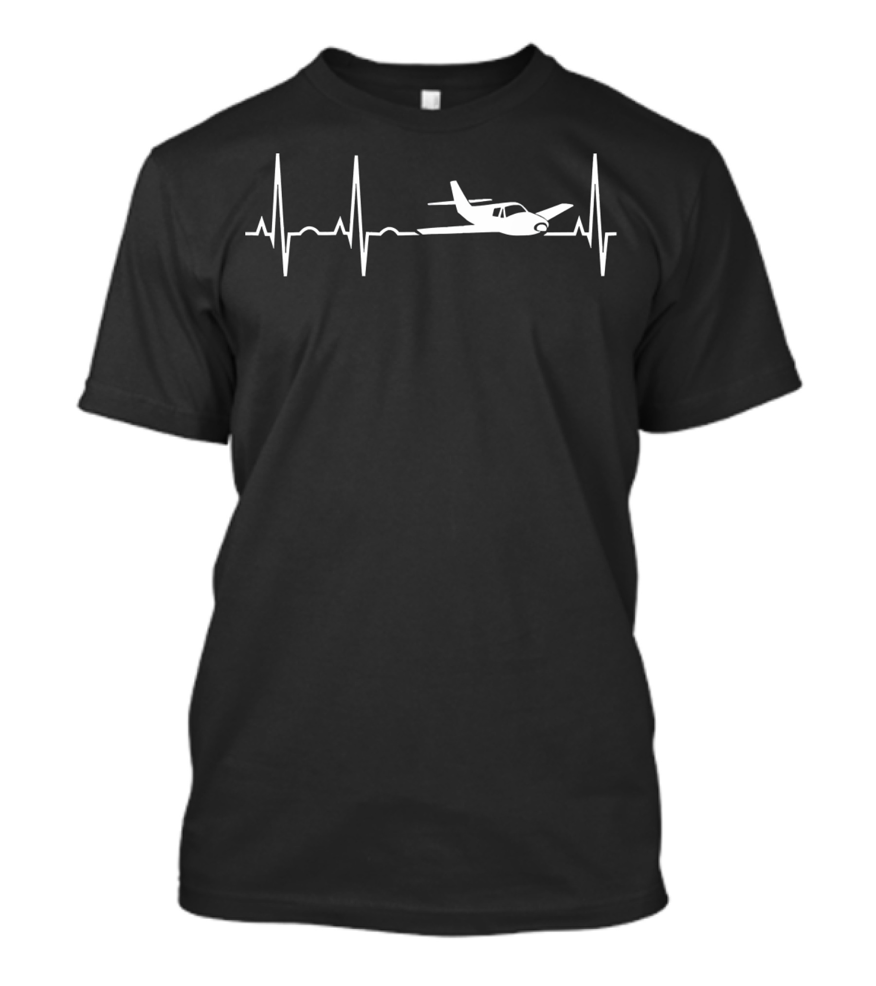 Airplane Pilot Heartbeat Line With Plane T-Shirt