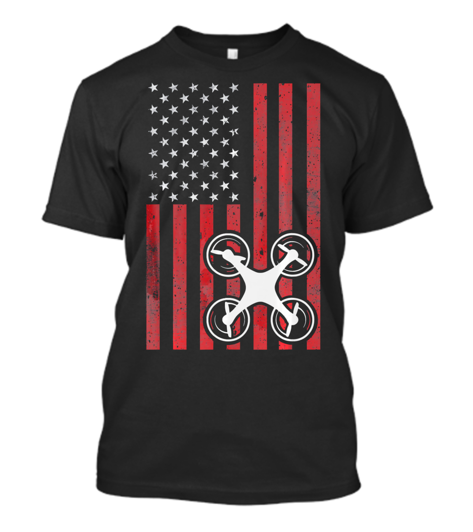 Drone Flag Patriotic Quadcopter UAS UAV American T-Shirt