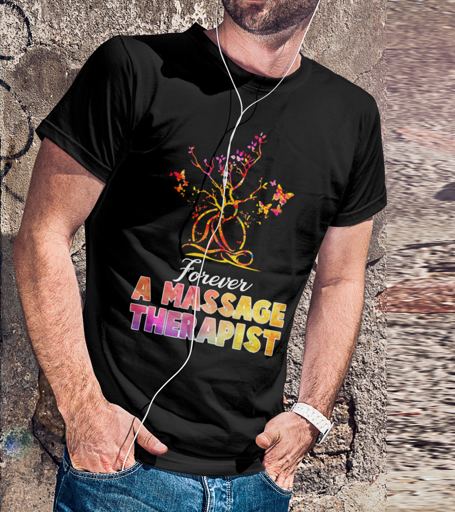 Forever A Massage Therapist Tree Of Life With Butterflies T-Shirt