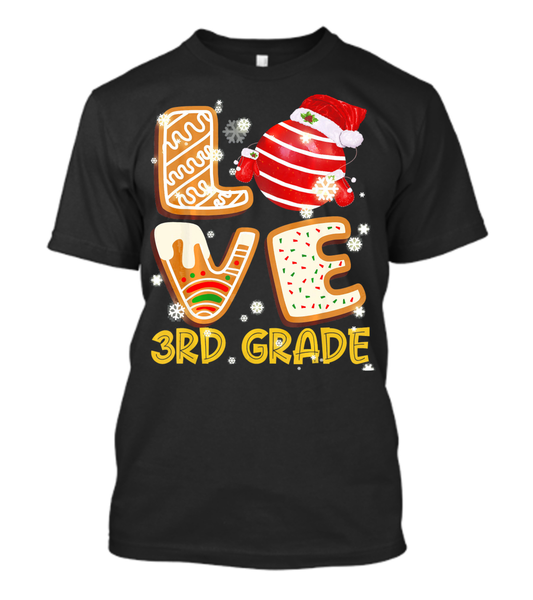 Love 3rd Grade Christmas Holiday Fun T-Shirt
