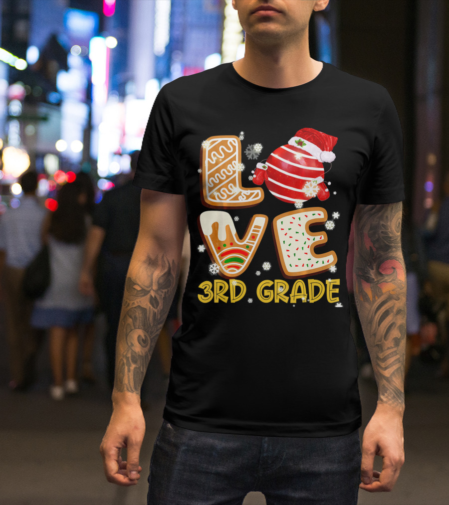 Love 3rd Grade Christmas Holiday Fun T-Shirt