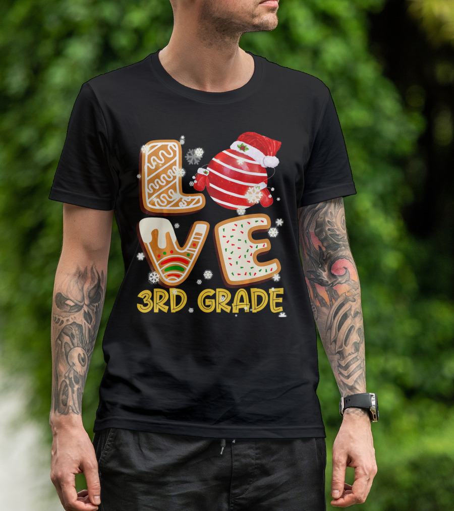 Love 3rd Grade Christmas Holiday Fun T-Shirt