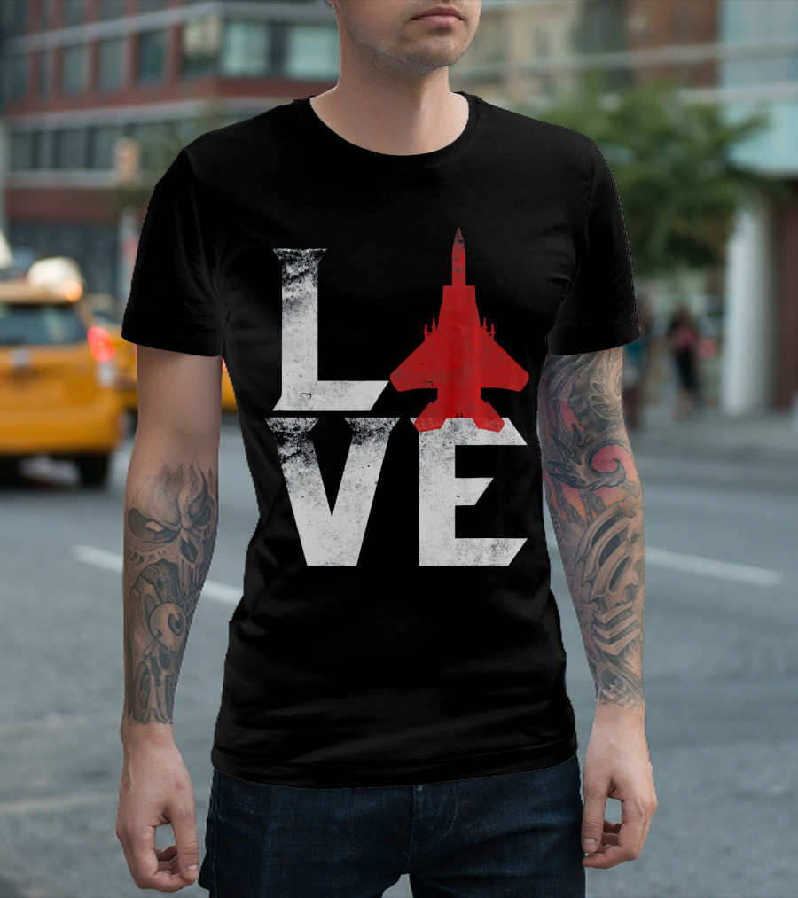 LOVE American Military Aircraft Pilot Jet T-Shirt
