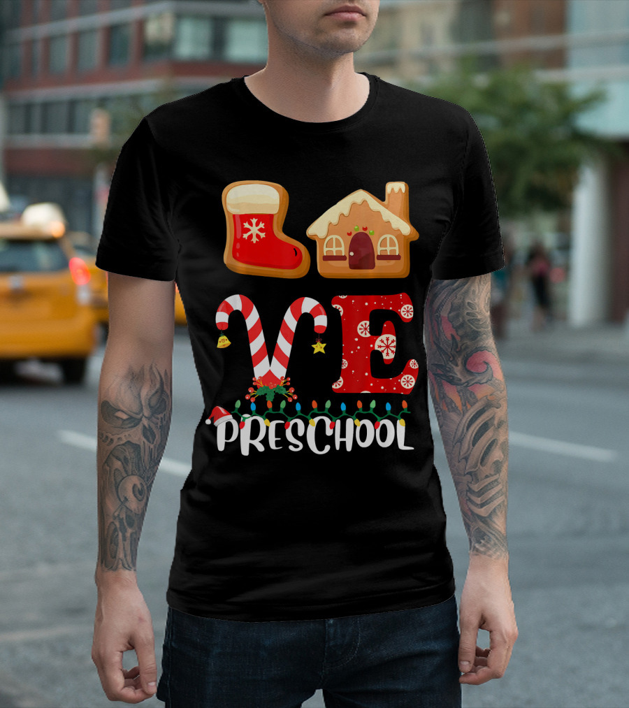 Love Christmas Preschool Teacher T-Shirt