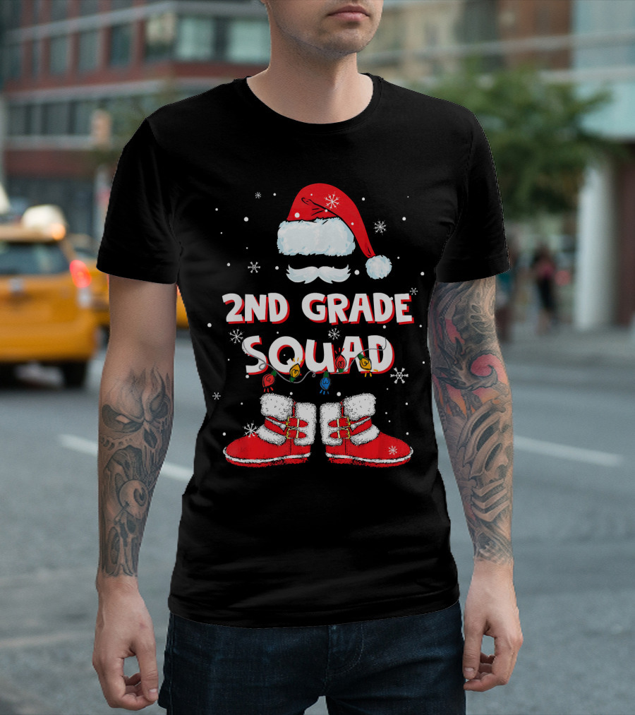 2nd Grade Squad Santa Costume Teach Kids T-Shirt