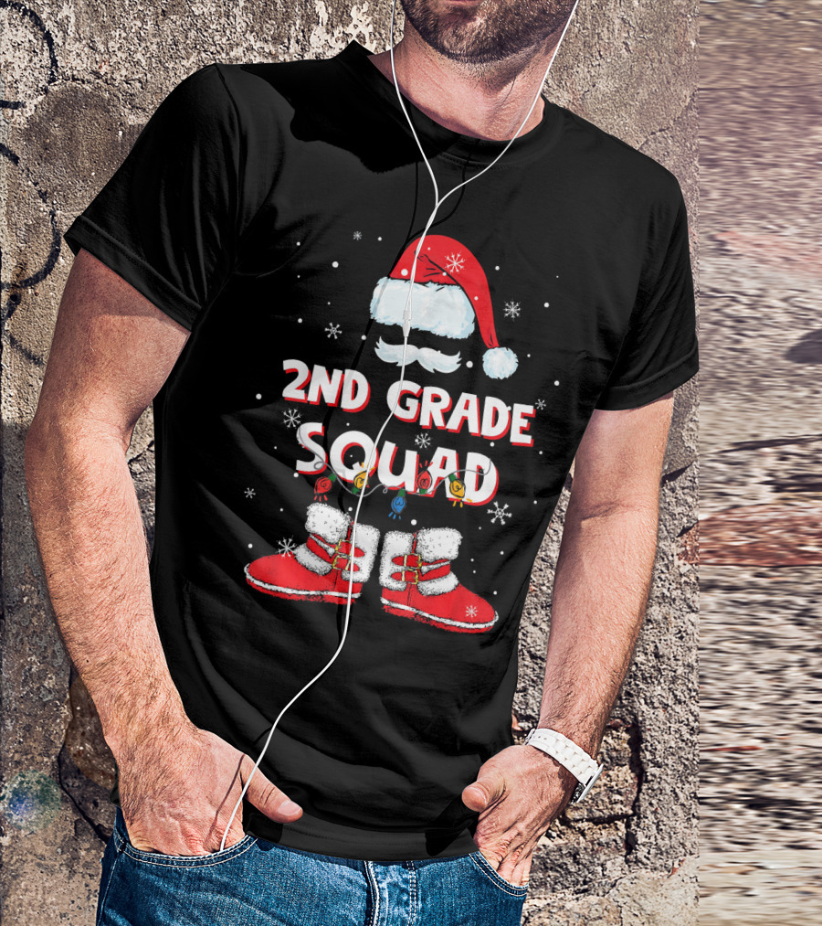 2nd Grade Squad Santa Costume Teach Kids T-Shirt