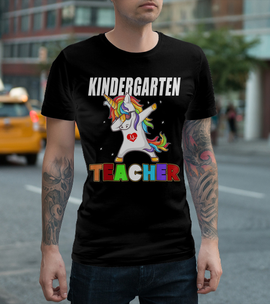Kindergarten Teacher Rainbow Unicorn Dab Magic T-Shirt