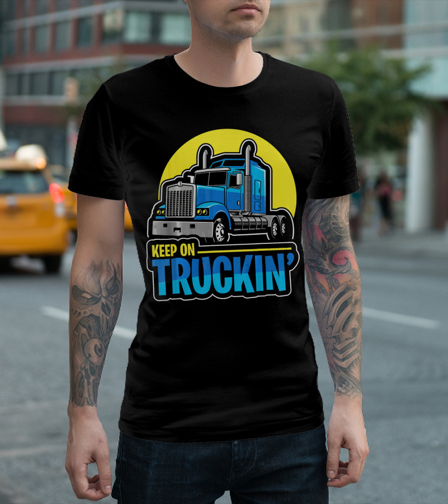 Keep On Truckin' Retro Truck Driver Iconic T-Shirt