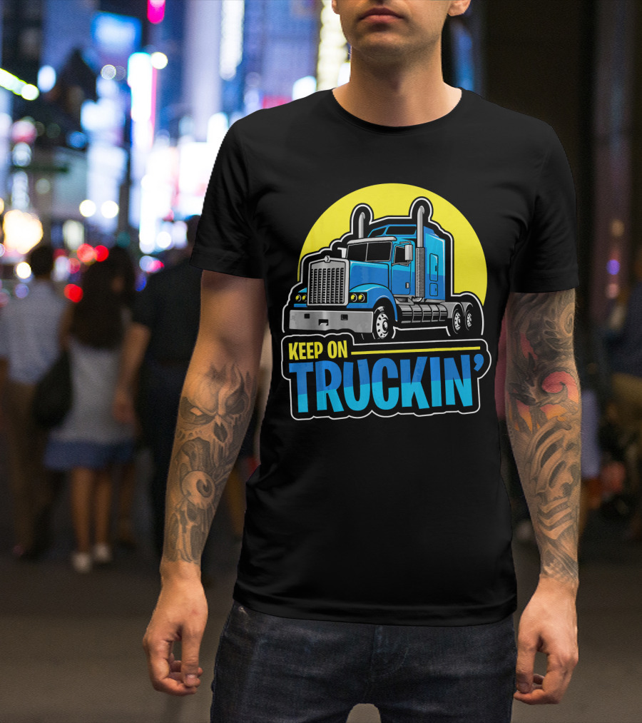 Keep On Truckin' Retro Truck Driver Iconic T-Shirt