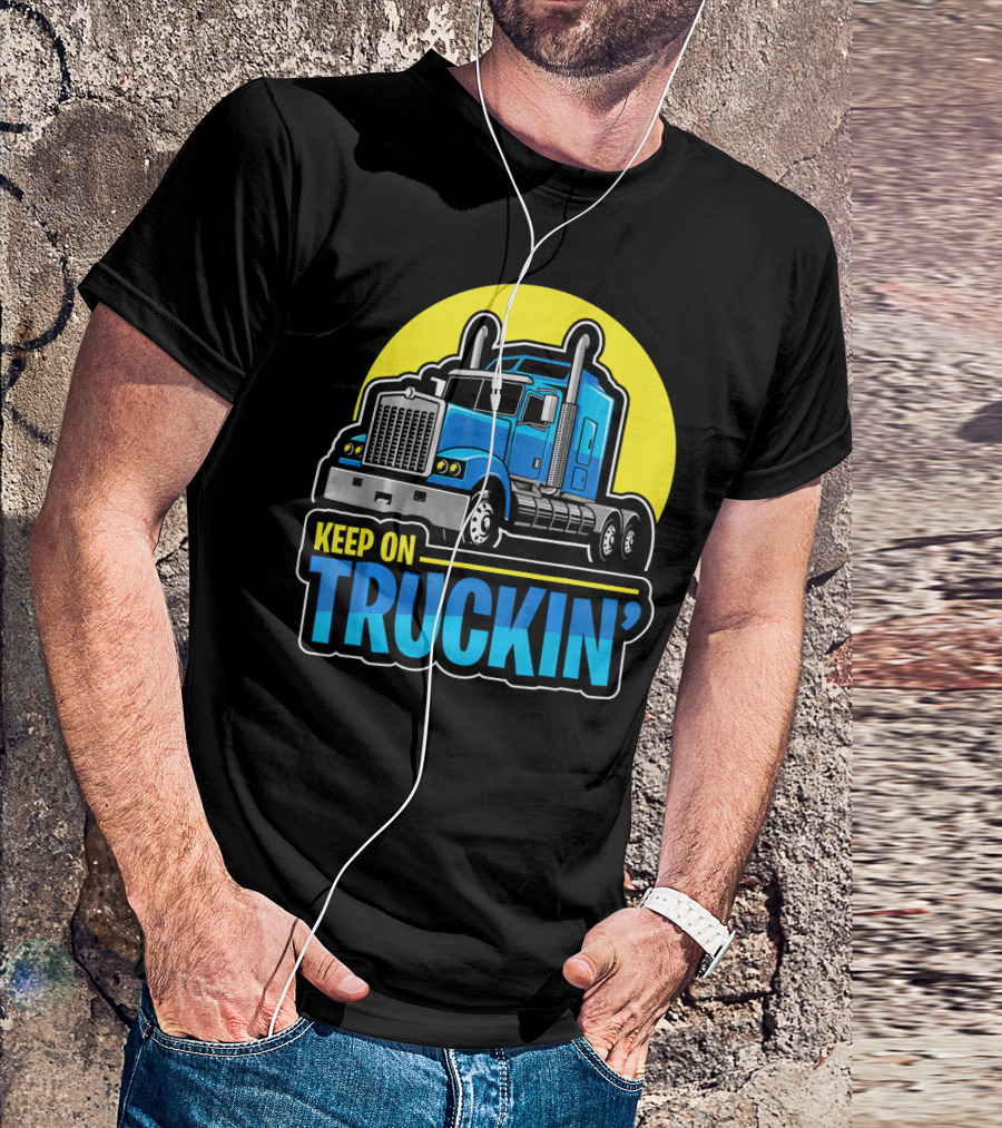 Keep On Truckin' Retro Truck Driver Iconic T-Shirt