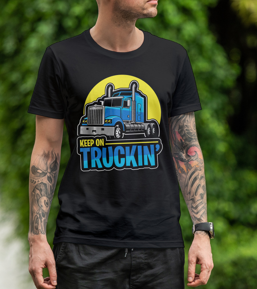 Keep On Truckin' Retro Truck Driver Iconic T-Shirt