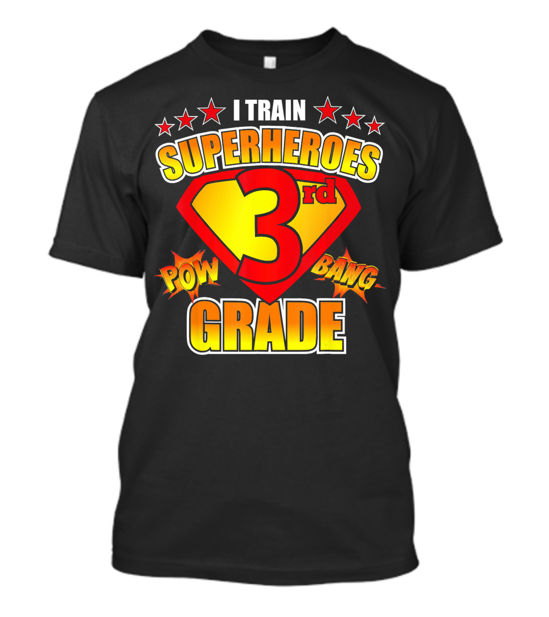 I Train Superheroes 3rd Grade Pow Bang Super Shield T-Shirt