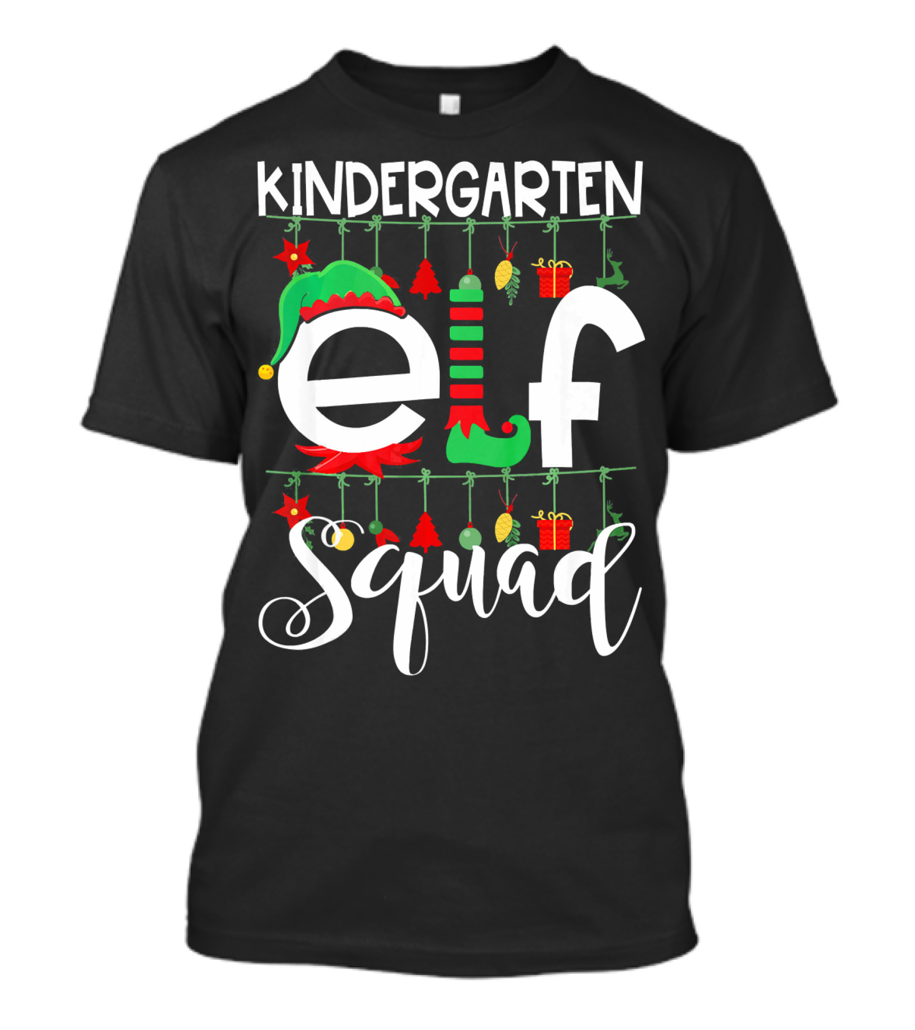Kindergarten Elf Squad Festive Christmas Teacher Team T-Shirt