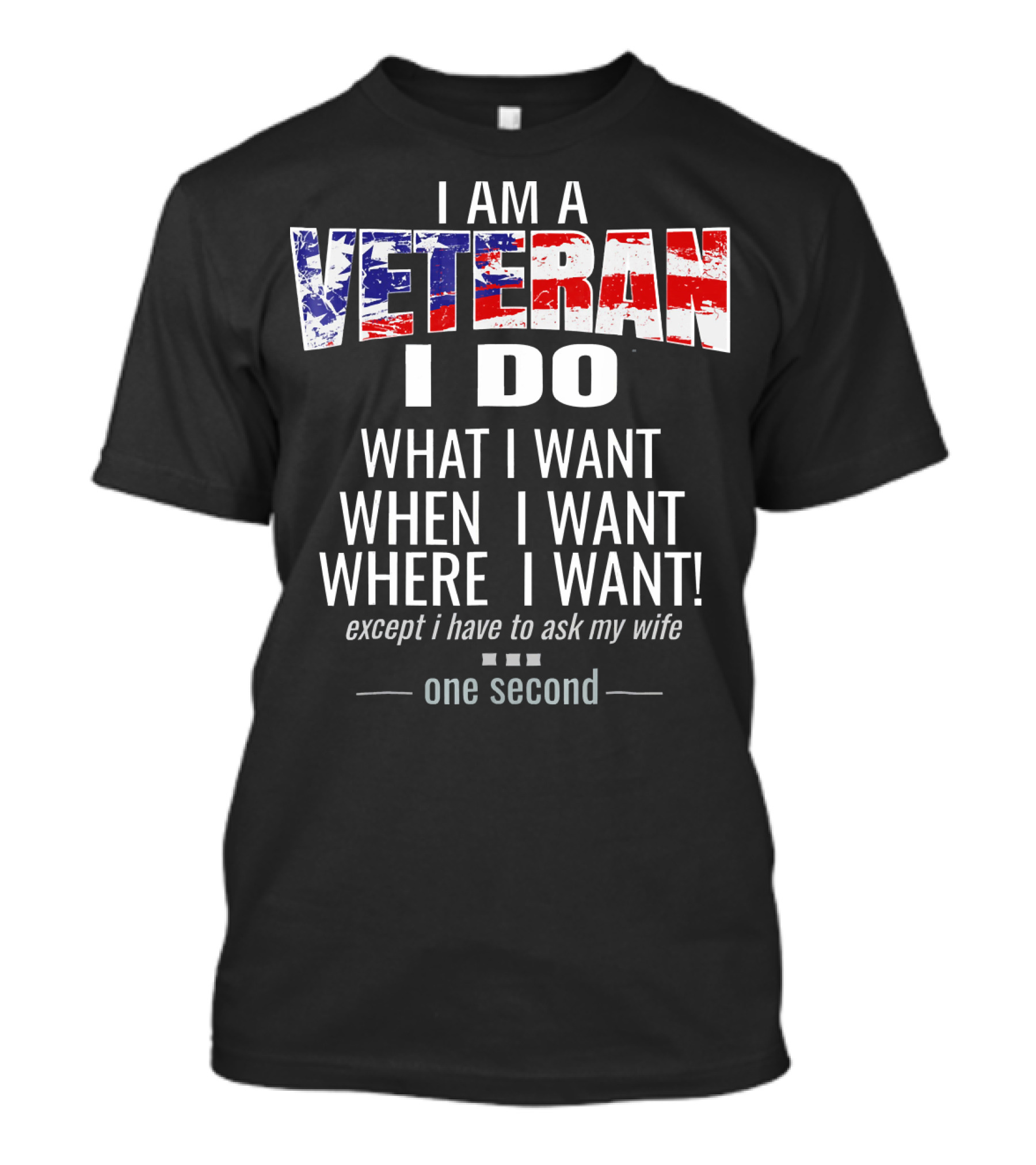 I Am A Veteran I Do What I Want When I Want Where I Want Except I Have To Ask My Wife One Second T-Shirt