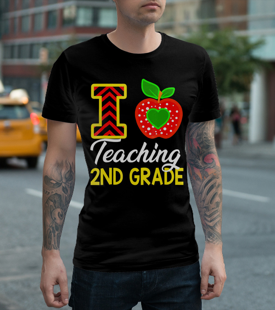 I Love Teaching 2nd Grade Apple T-Shirt