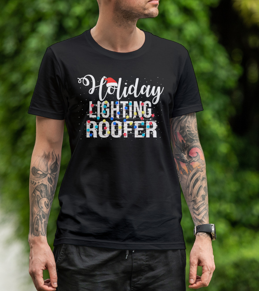 Holiday Lighting Roofer Christmas Light Festive T-Shirt