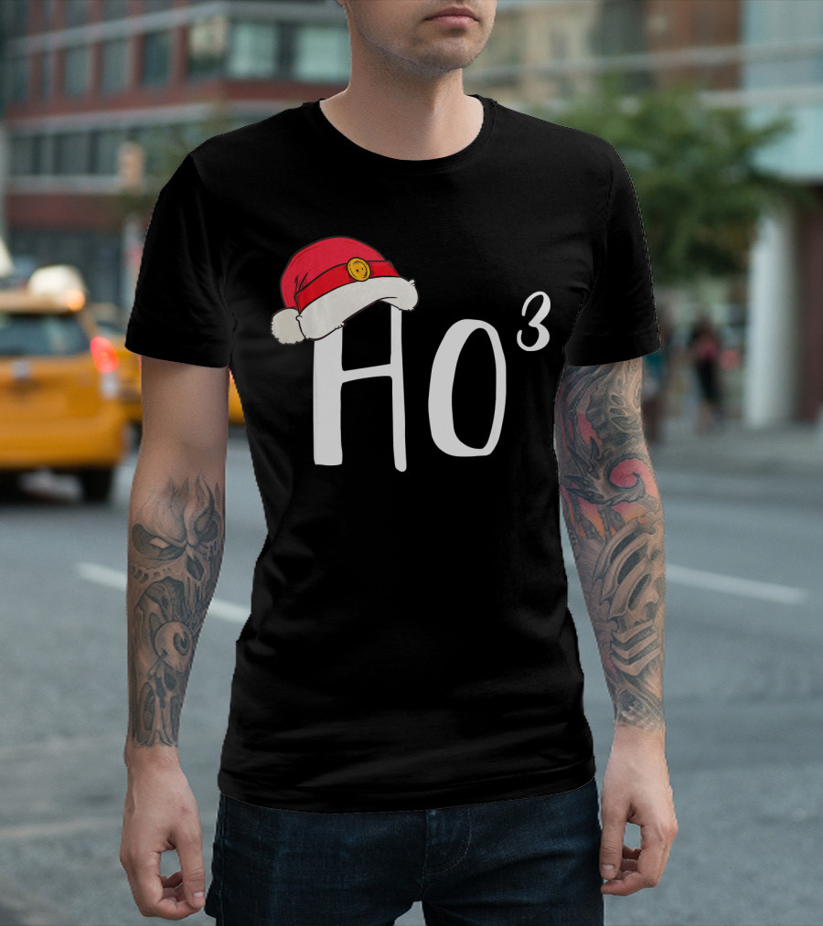 Ho3 Santa Hat Christmas Math Teacher Holiday Cubed T-Shirt