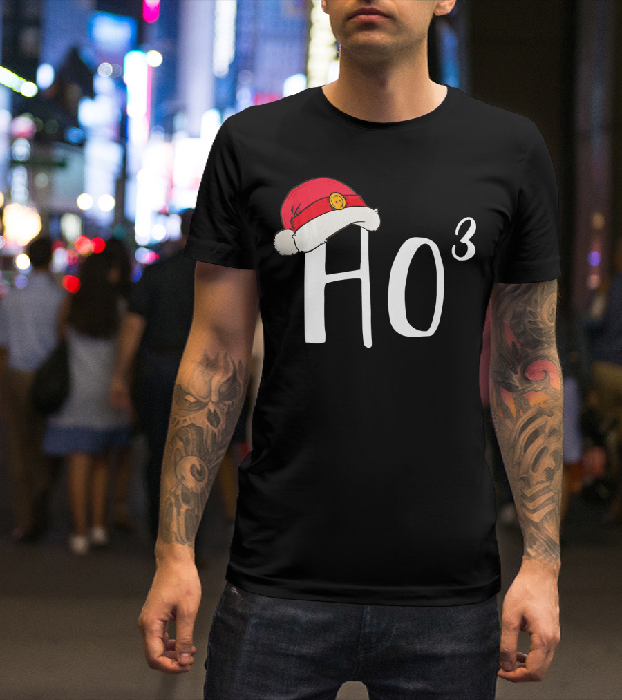 Ho3 Santa Hat Christmas Math Teacher Holiday Cubed T-Shirt