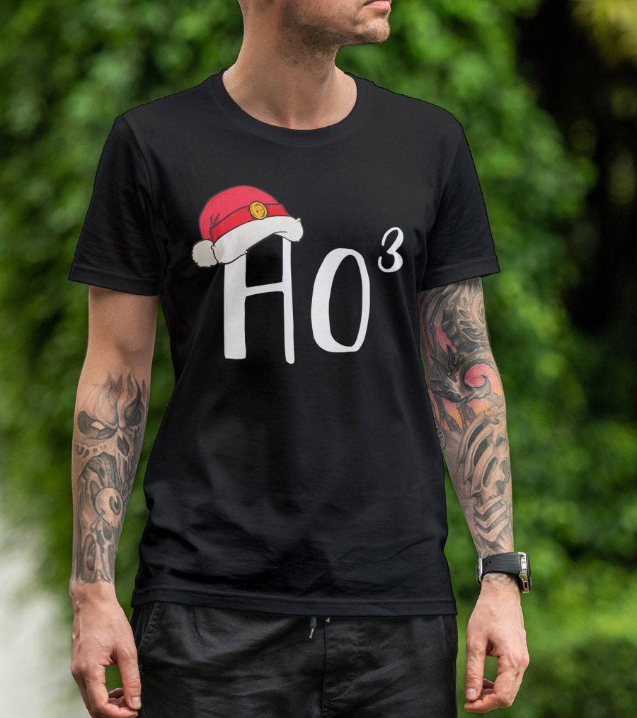 Ho3 Santa Hat Christmas Math Teacher Holiday Cubed T-Shirt