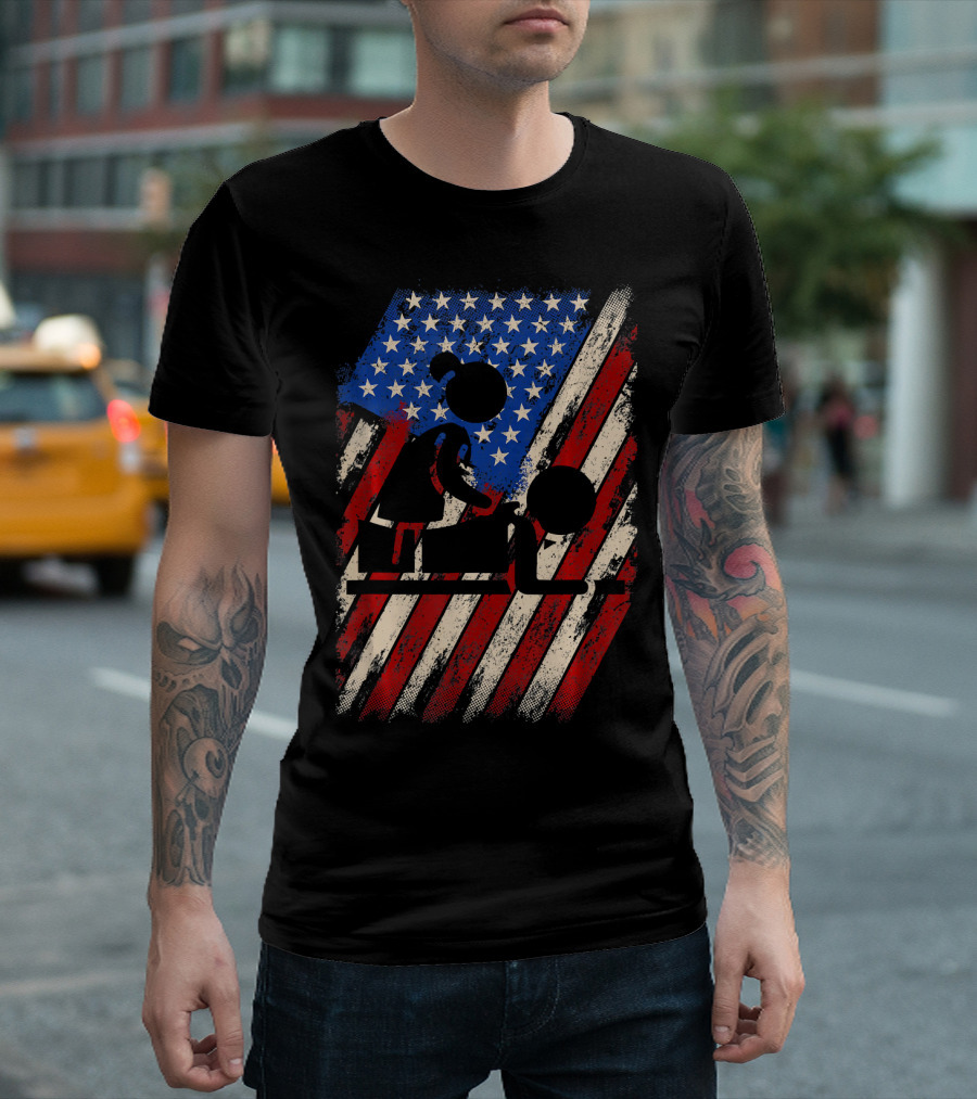Massage Therapist Vintage American Flag T-Shirt