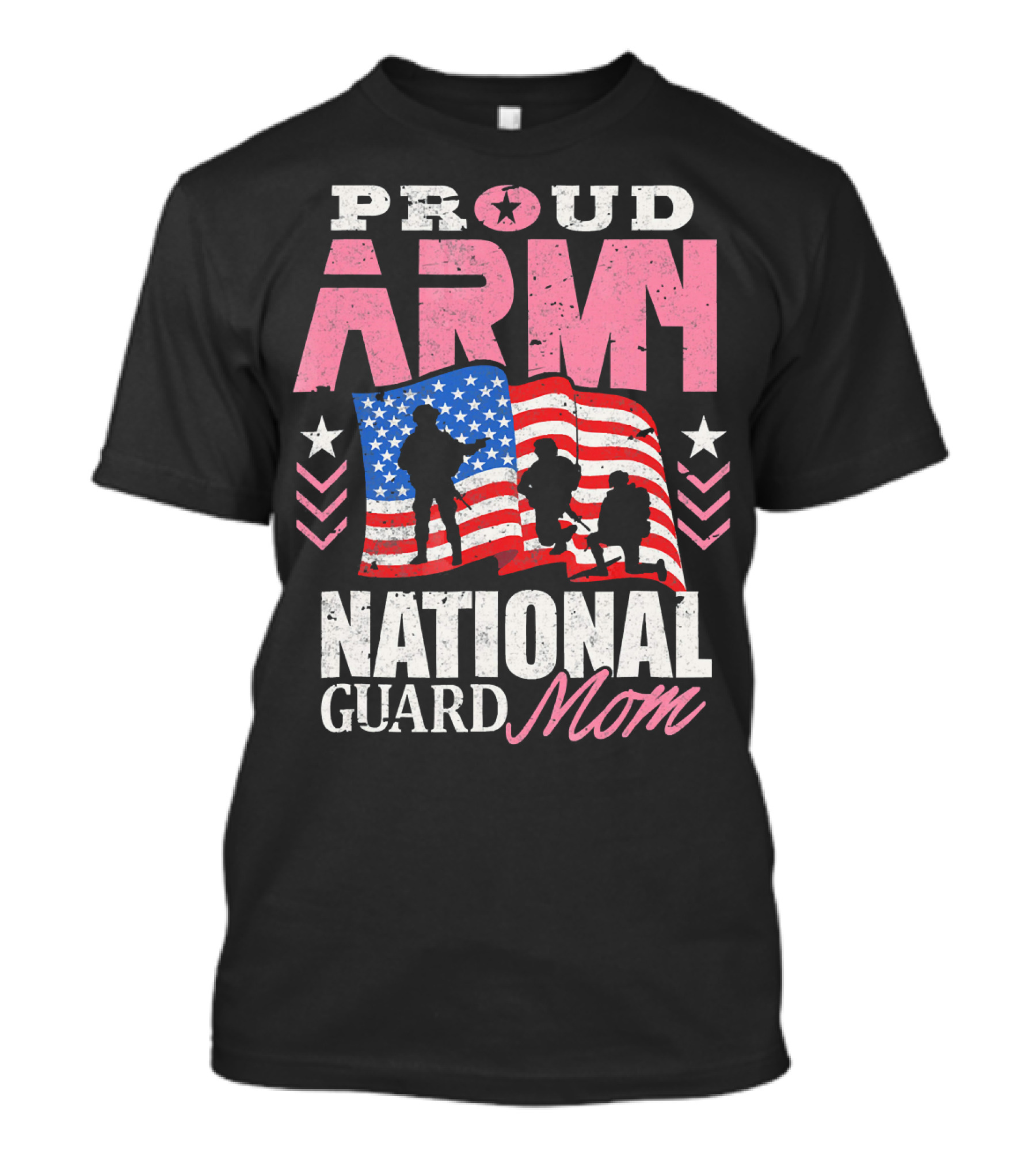 Proud Army National Guard Mom American Flag T-Shirt