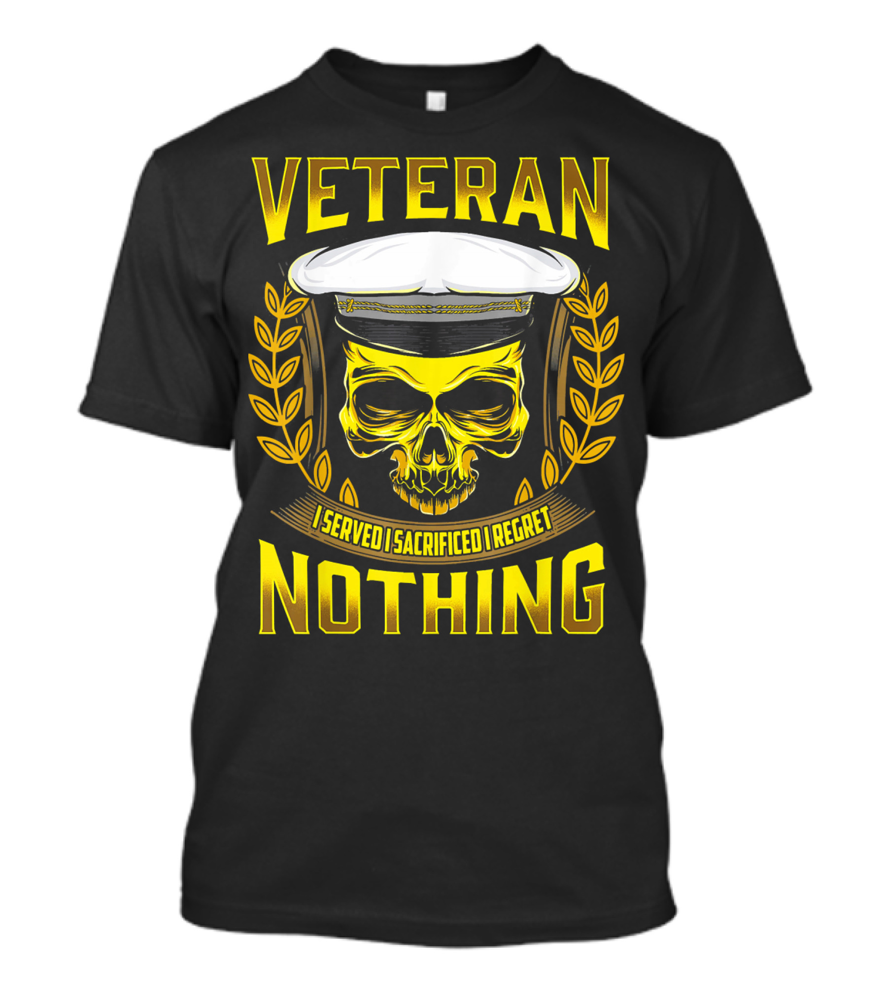 Veteran Skull Served Sacrificed Regret Nothing T-Shirt