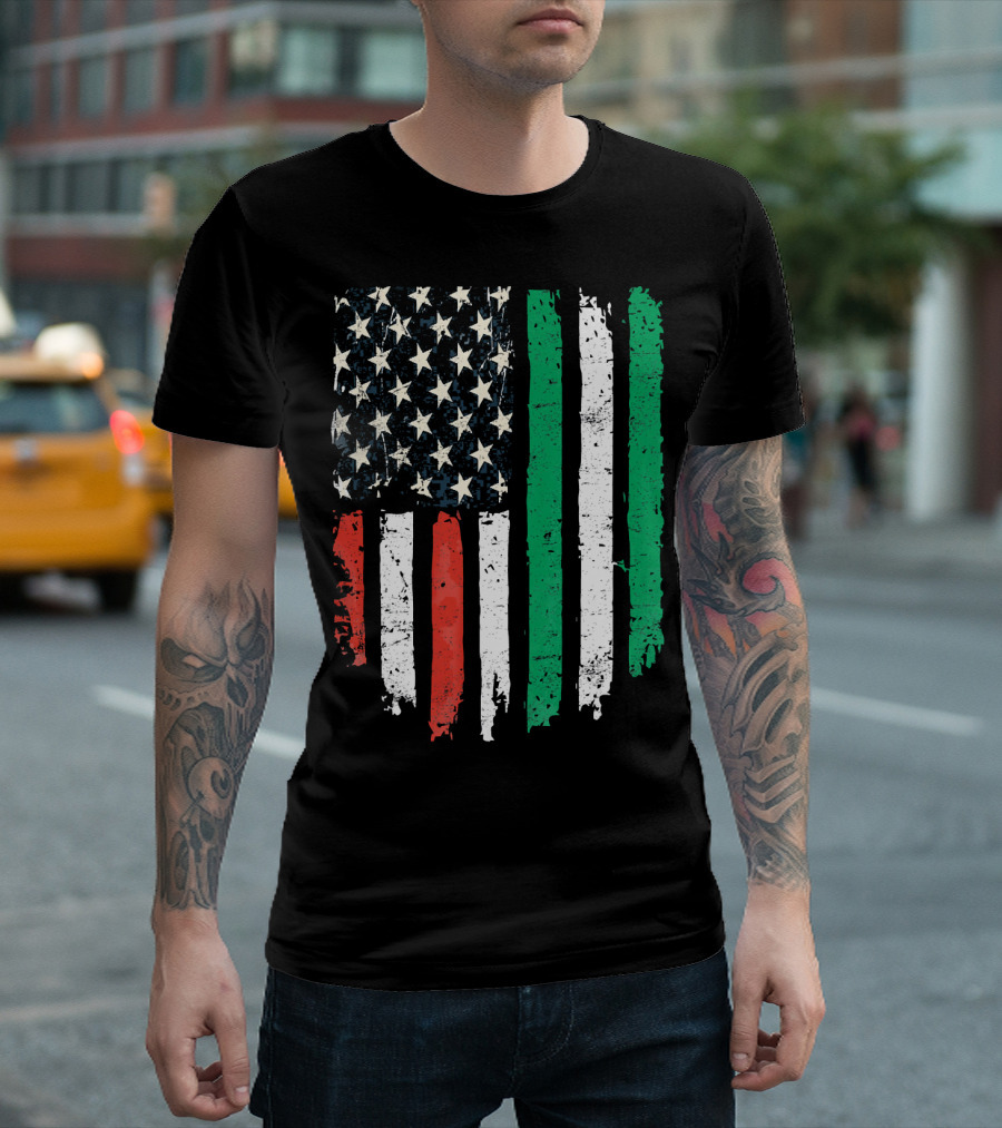 Nigerian American Flag USA Nigeria Heart T-Shirt