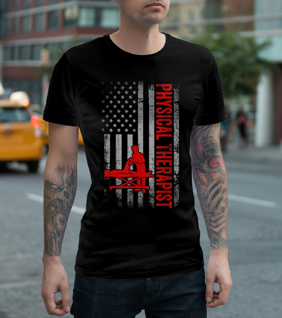 American Flag Physical Therapist Patriotic T-Shirt