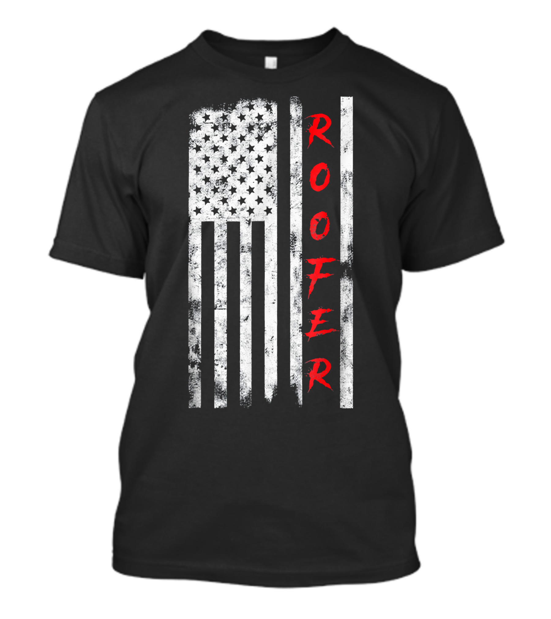 Roofer American Flag Stars Stripes T-Shirt
