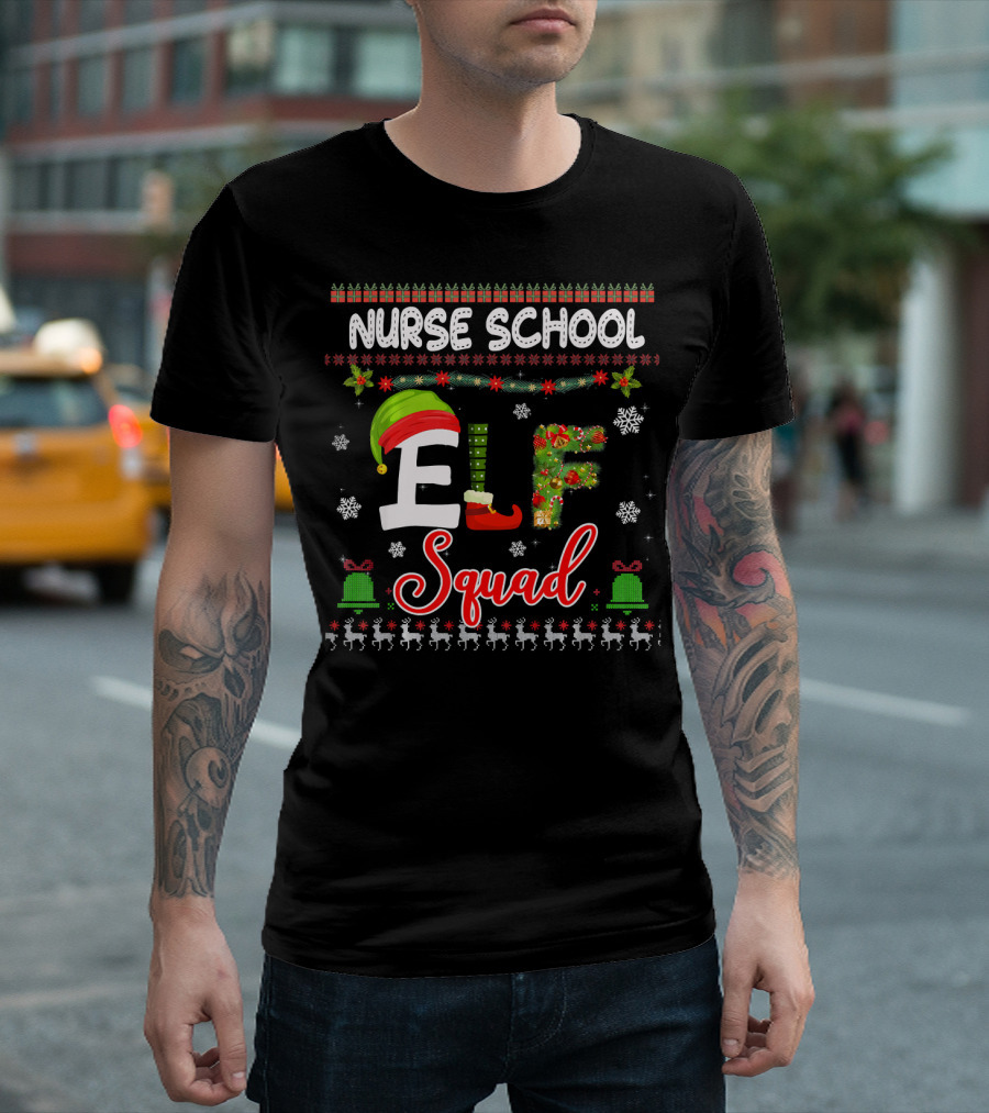 Nurse School ELF Squad Christmas Holiday T-Shirt
