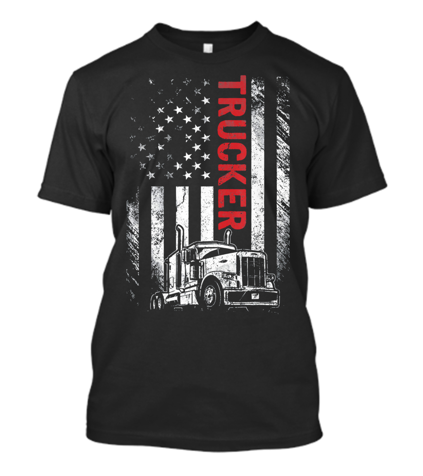 Vintage American Flag Trucker Mens T-Shirt