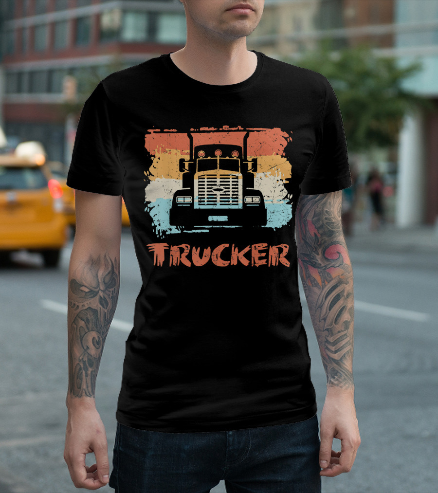 Retro Trucker Graphic For Truck Drivers T-Shirt