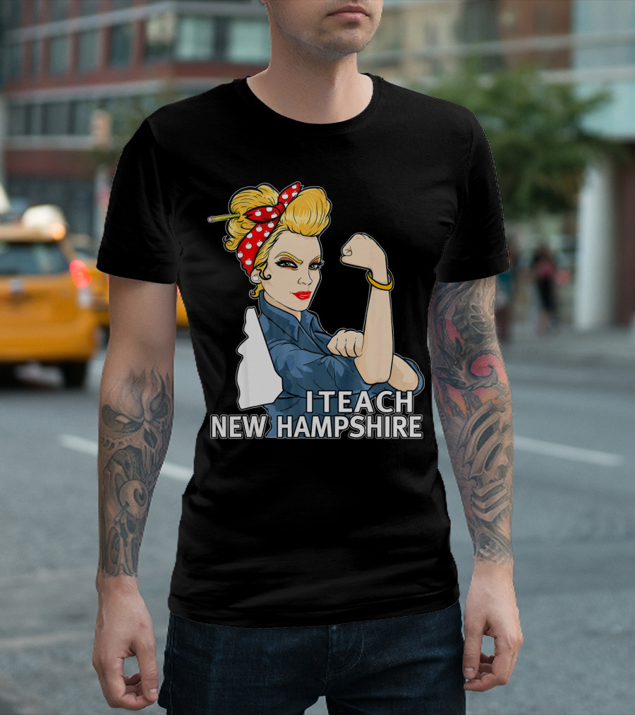 I Teach New Hampshire Red For Ed Blonde Hair Str T-Shirt