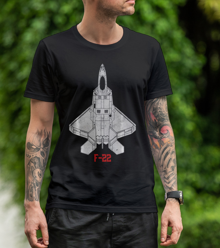 F-22 Raptor Military Aircraft Pilot T-Shirt