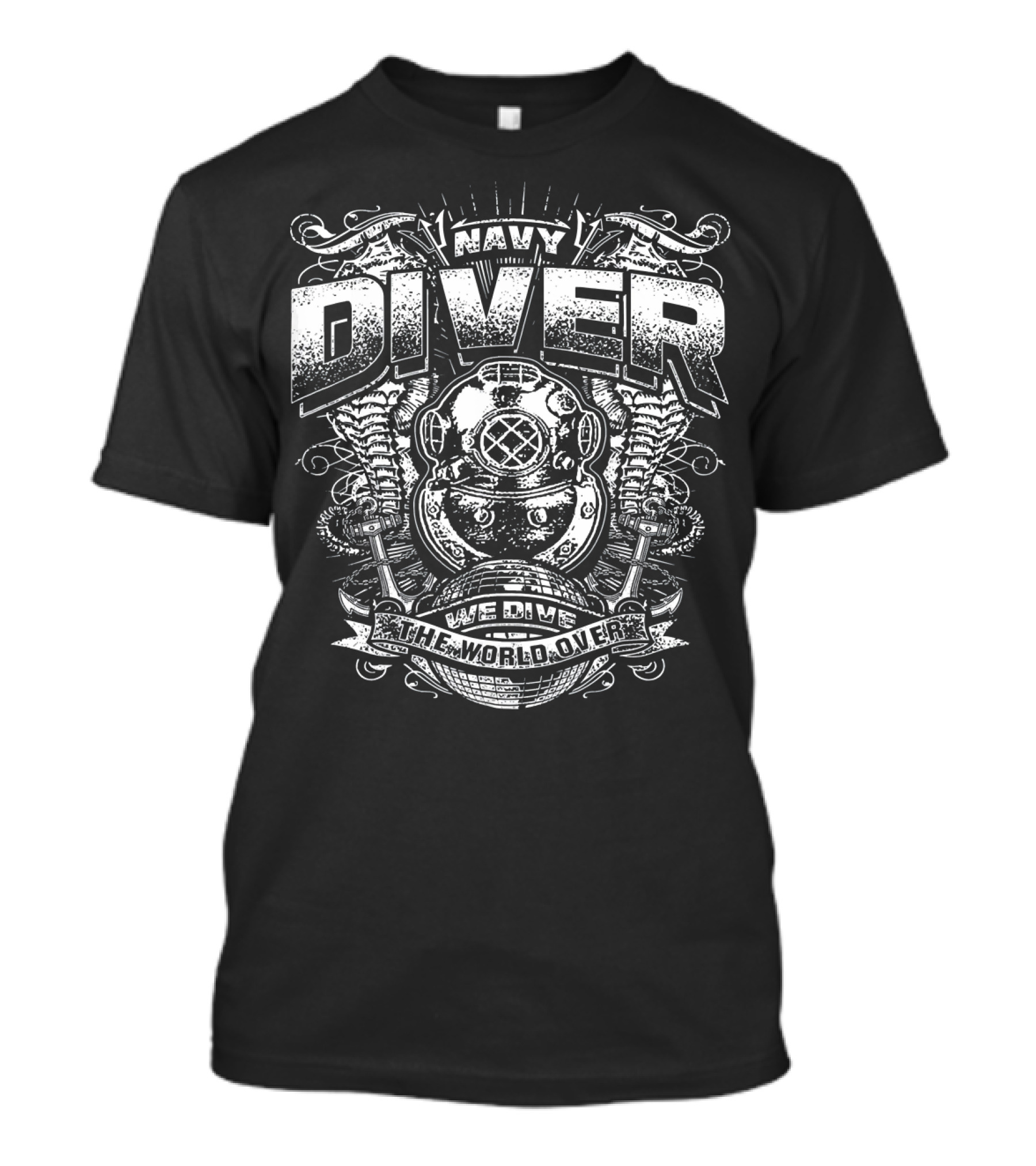 Navy Diver We Dive The World Over T-Shirt
