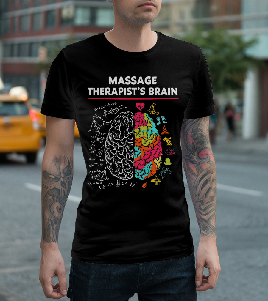 Massage Therapist's Brain Mathematical And Creative Duality T-Shirt