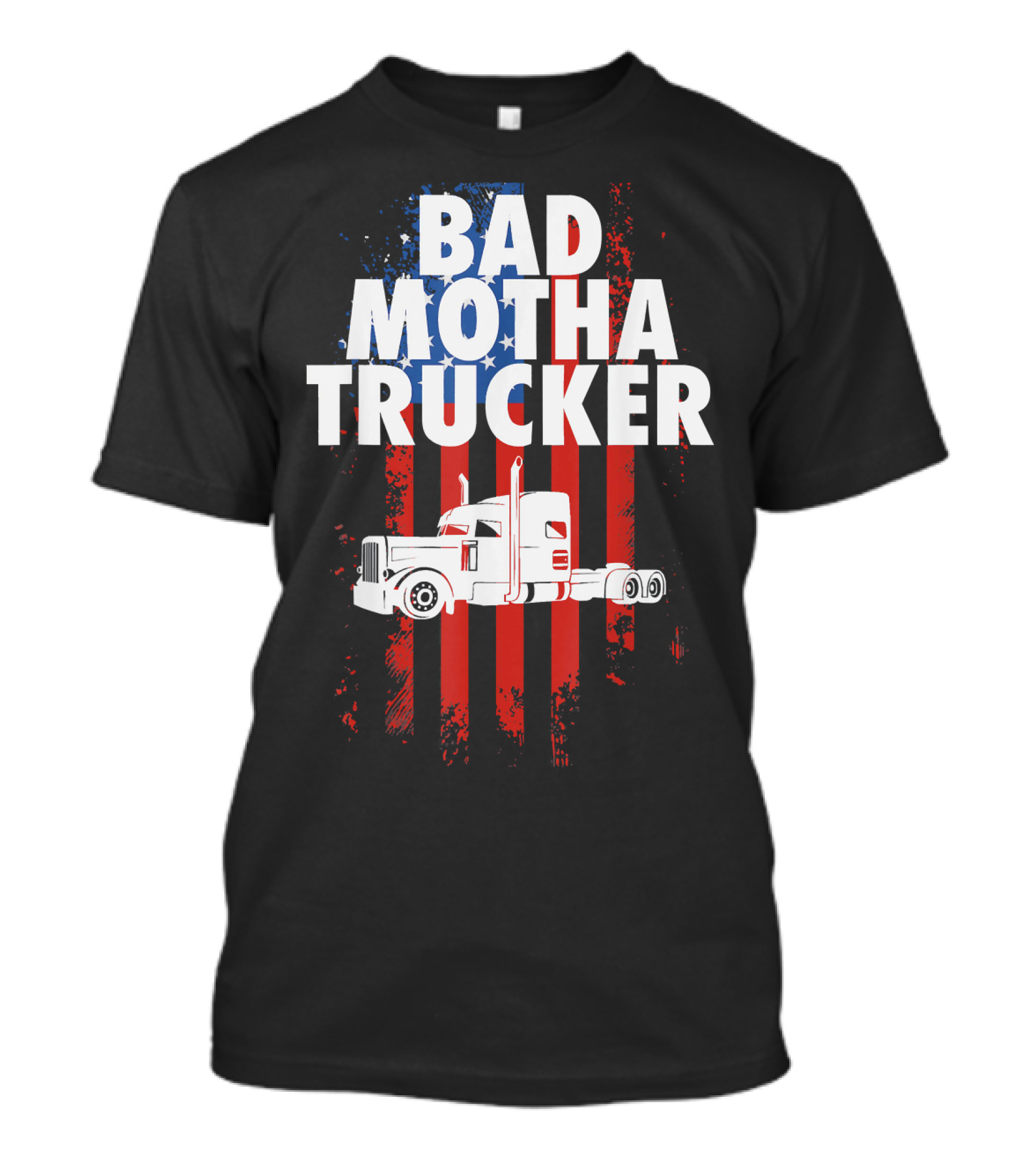 BAD MOTHATRUCKER Mens Funny Trucker Truck T-Shirt
