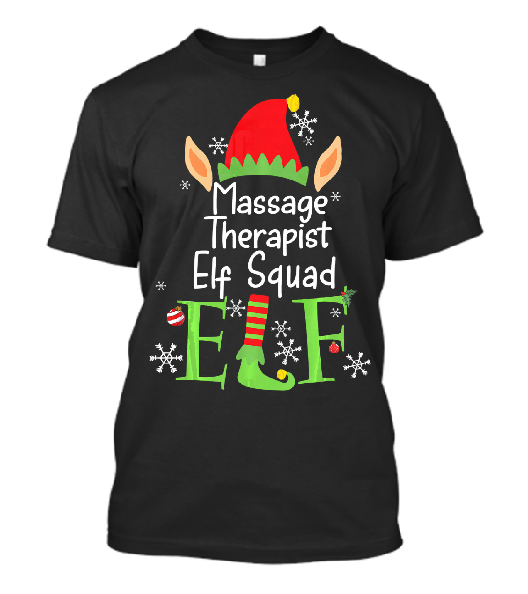 Massage Therapist Elf Squad Christmas Holiday Team T-Shirt
